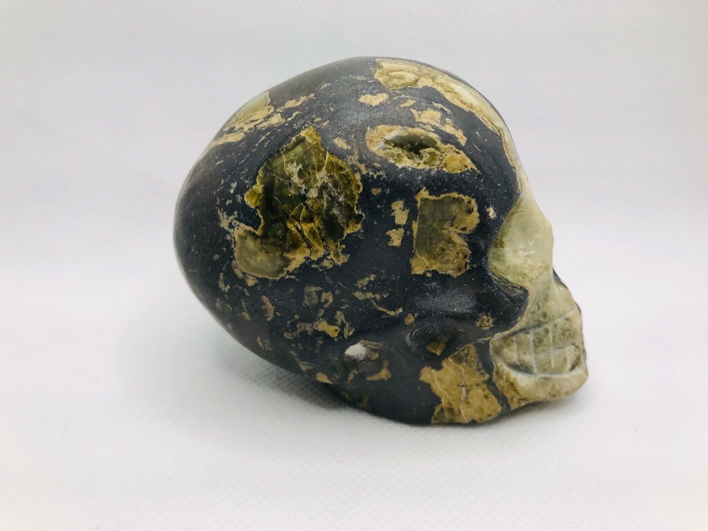 2.7” Natural Pyrite Stone Carved Crystal Skull Carving Statue Crystal Healing