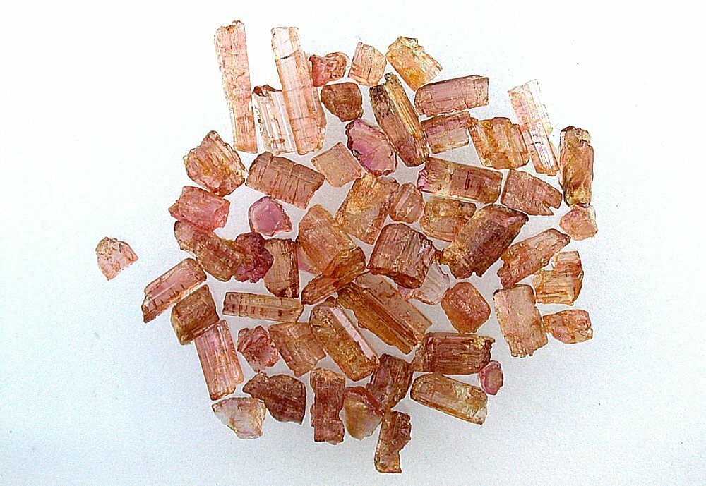 14.43 Gram 1/2 Ounce Pumpkin Tourmaline Craft Inlay Specimen Crystal Pieces 8985