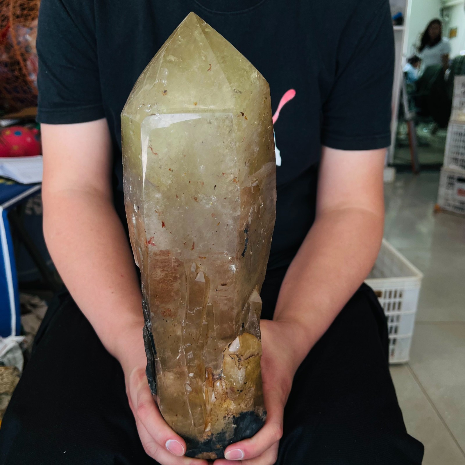 15.4LB Genuine Citrine Elestial Crystal – Untreated Raw Stone Healing Crystal