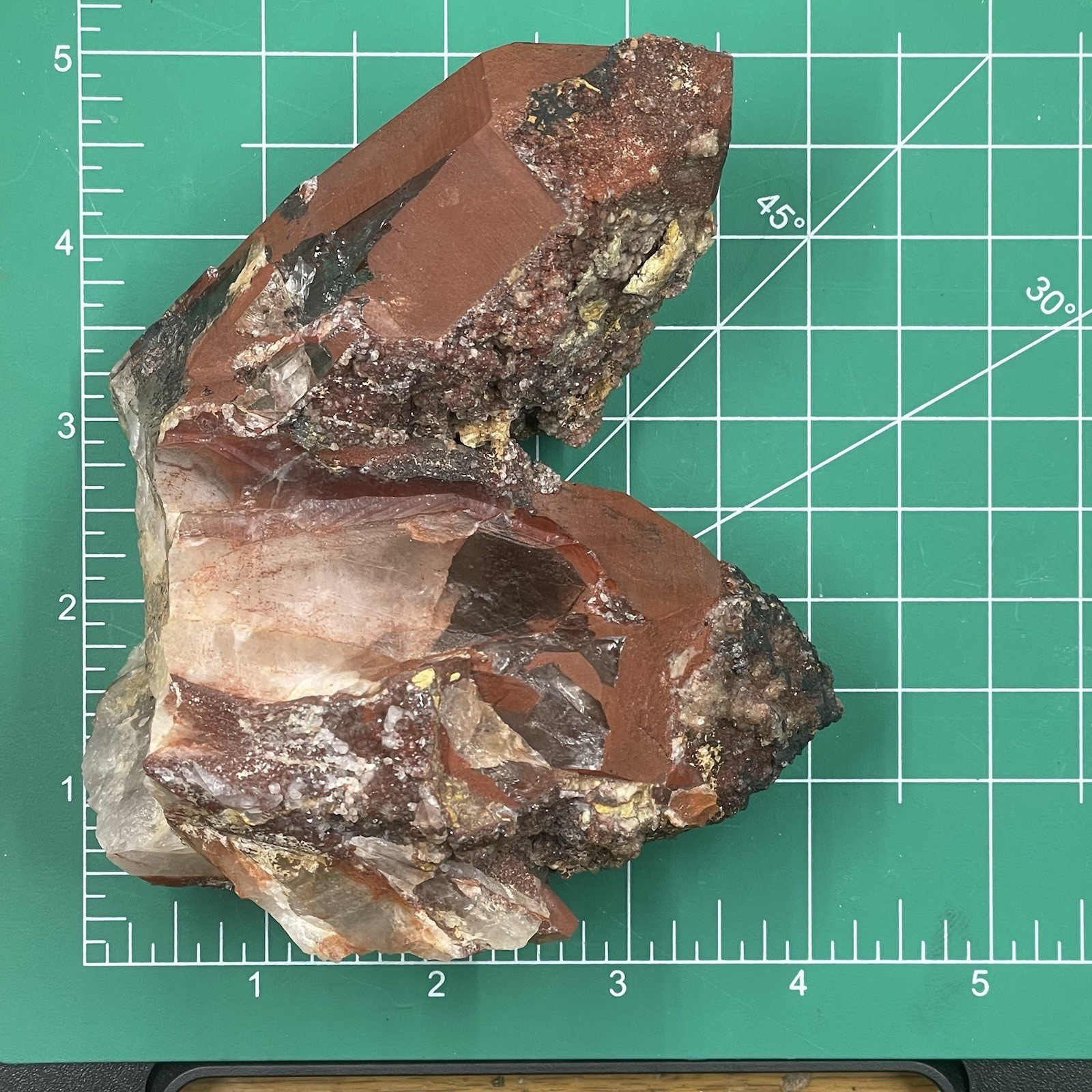 Crystal Red Hematite on Quartz Morocco 644g
