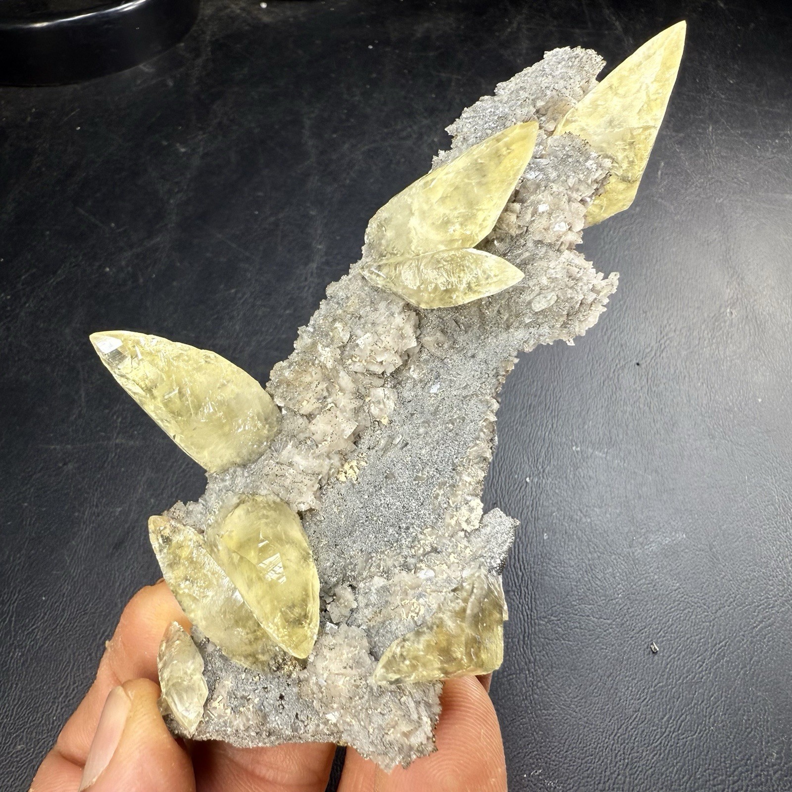 Calcite Crystals with Chalcopyrite Pyrite & Dolomite on Matrix / Missouri