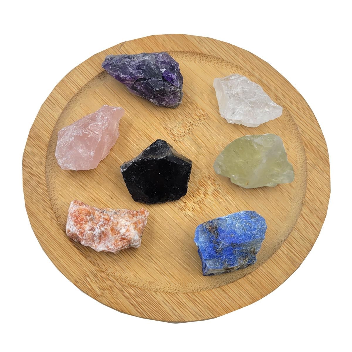 7 Chakra Balancing Raw Crystal Set 7Pcs Energy Stones Healing Meditation