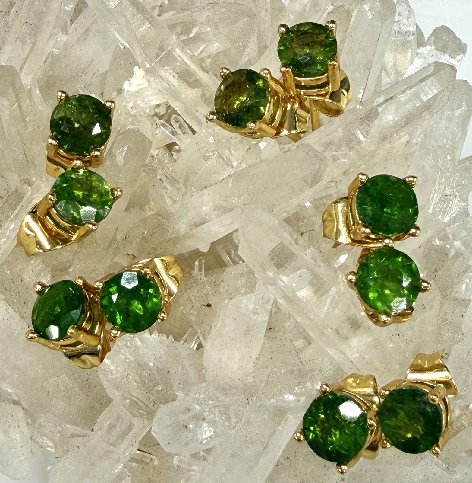 Wholesale 5 Pairs Natural Diopside Stud Earring 5mm