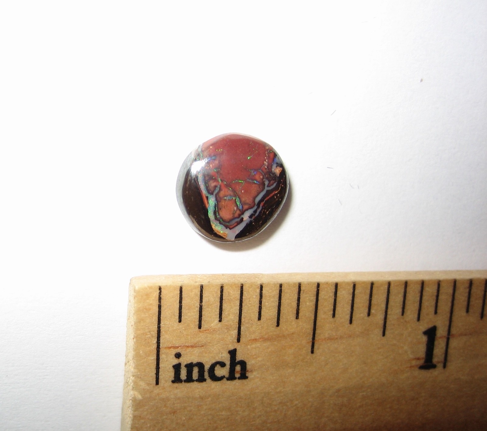 8mm POLISHED ROUND BOULDER OPAL CRYSTAL STONE CABOCHON FROM AUSTRALIA 1.65cts *1
