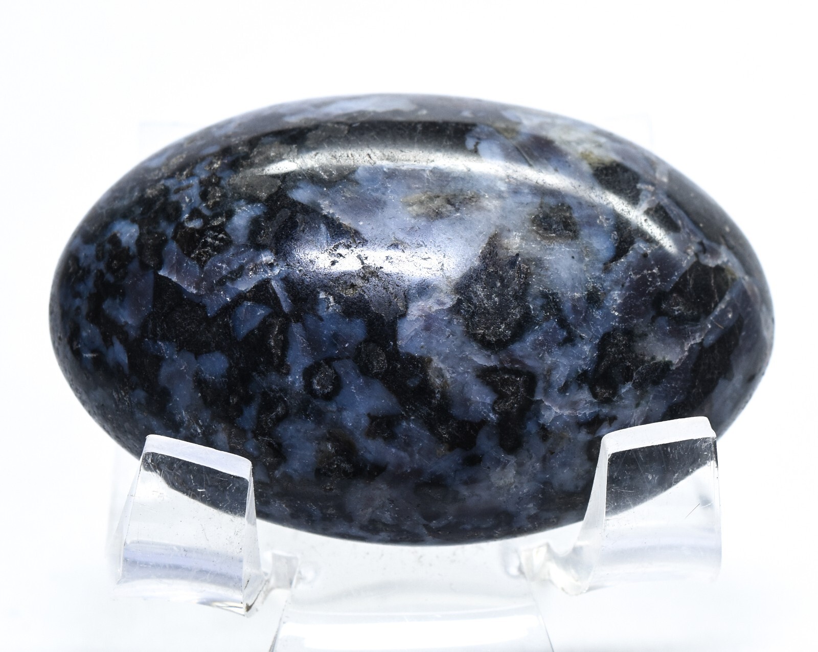 65g Indigo Gabbro Pebble Polished Natural Crystal Mineral Palm Stone Madagascar