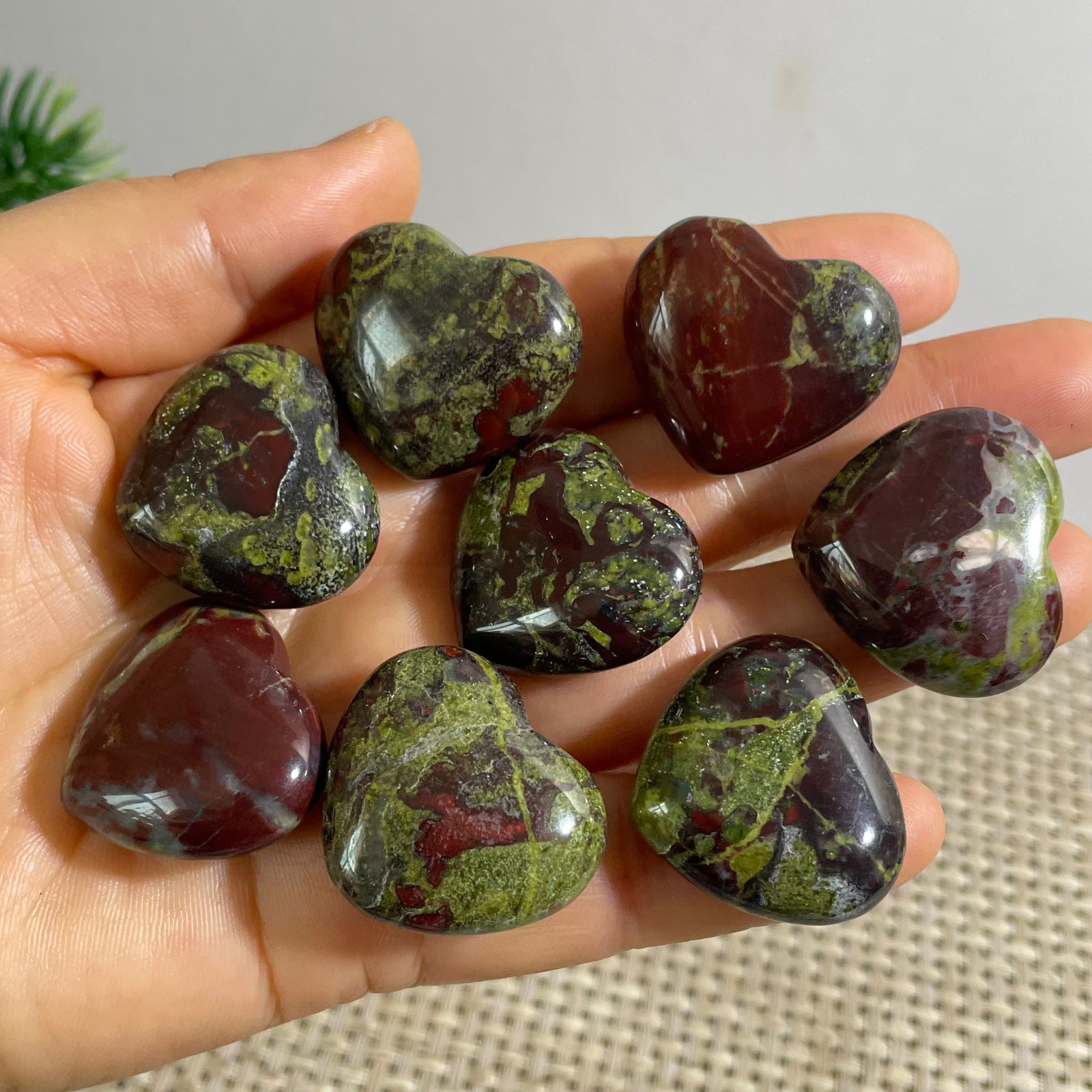 102g Raw dragon blood stone Jasper polishing polished Crystal 8pcs