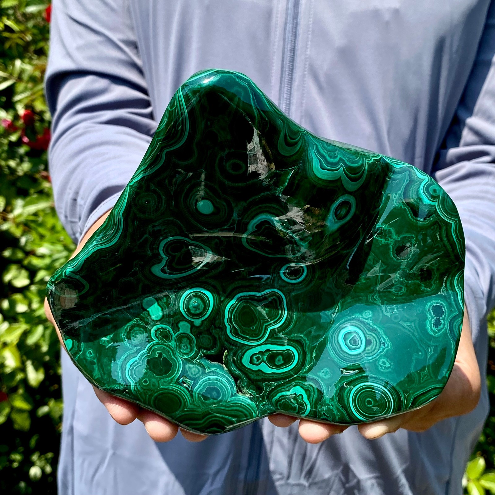 1.9LB Natural glossy Malachite transparent cluster rough mineral sample