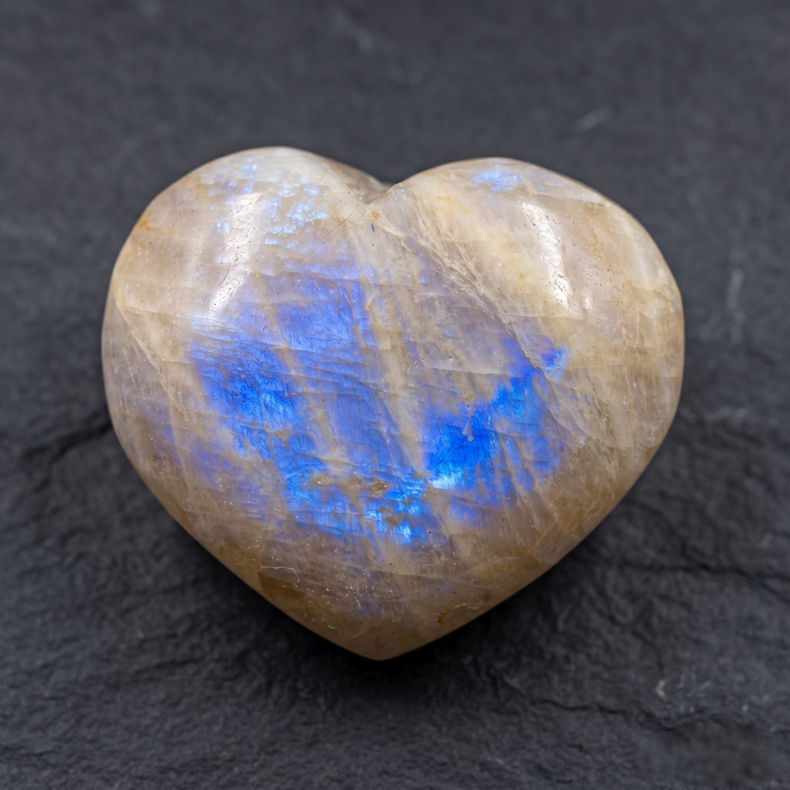 Natural Moonstone Heart Palm Stone 5-8cm Healing Crystal