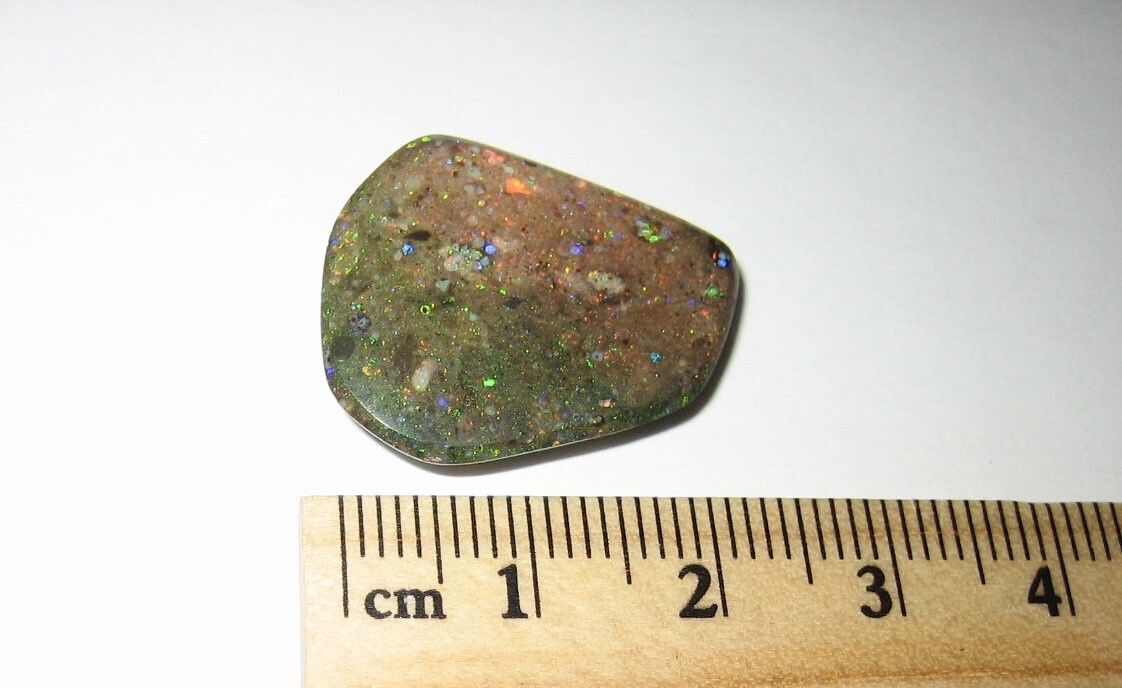 24mm x 20mm POLISHED NATURAL FREE FORM BOULDER OPAL CRYSTAL CABOCHON ~ 14cts *A1