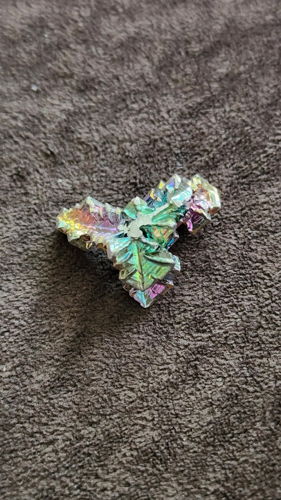 Rainbow Bismuth Crystal Specimen Mini Iridescent Hopper Cluster Mineral Rock