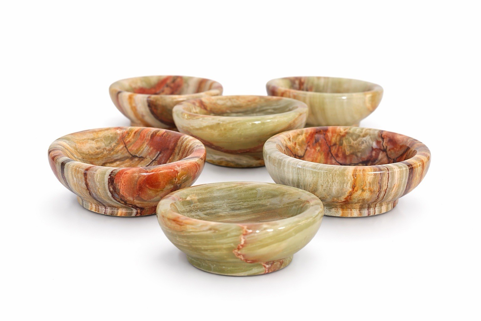 1 Green Onyx Bowl 2” Natural Stone Sauce Spice Herb Salt Charcuterie Trinket