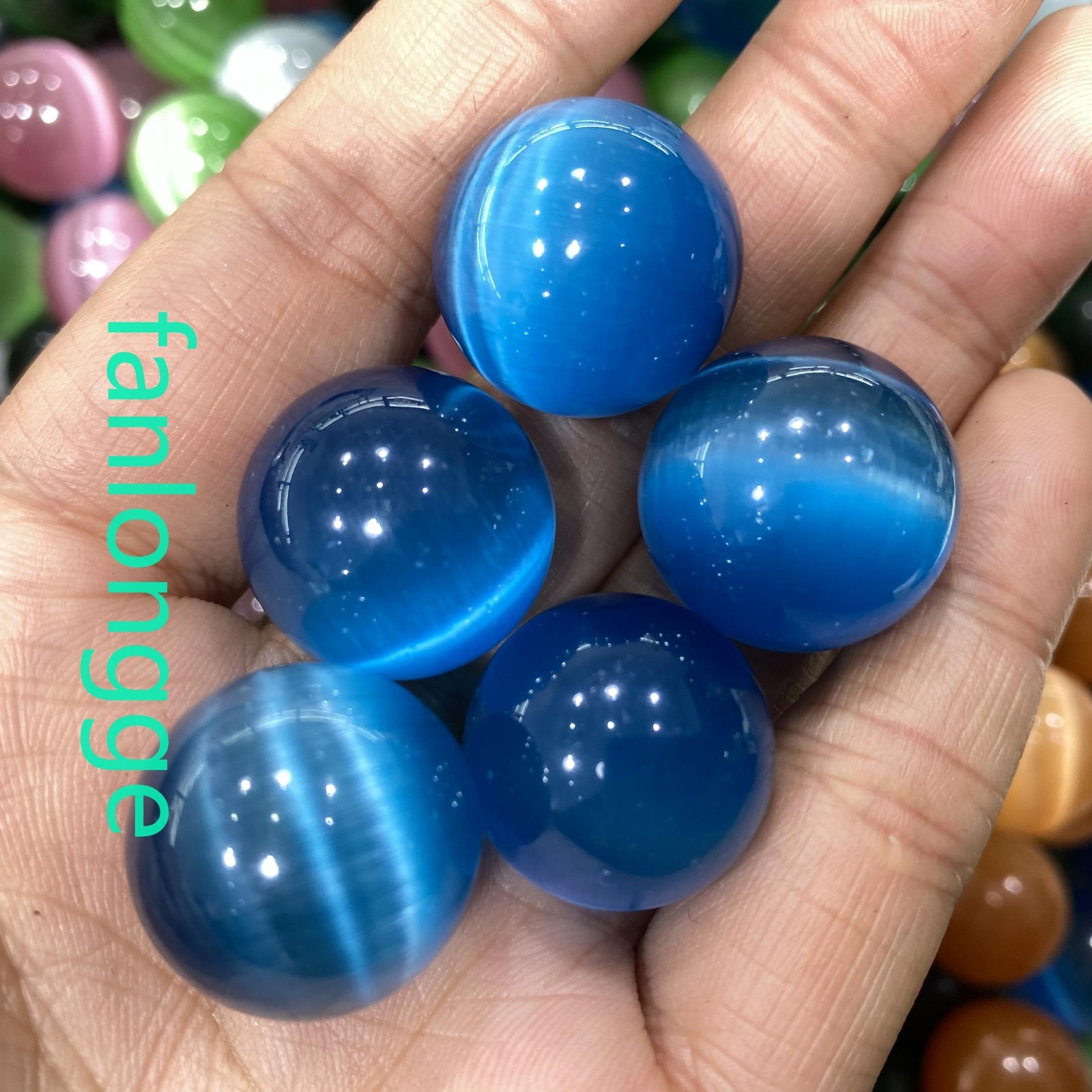 5pc Wholesale Cat’s eye Ball Quartz Crystal Sphere Gem Healing 20mm