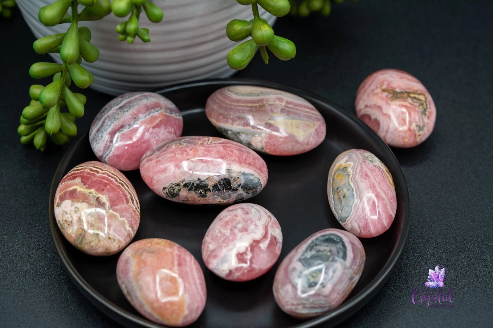 Rhodochrosite Palm Stone – Puffy