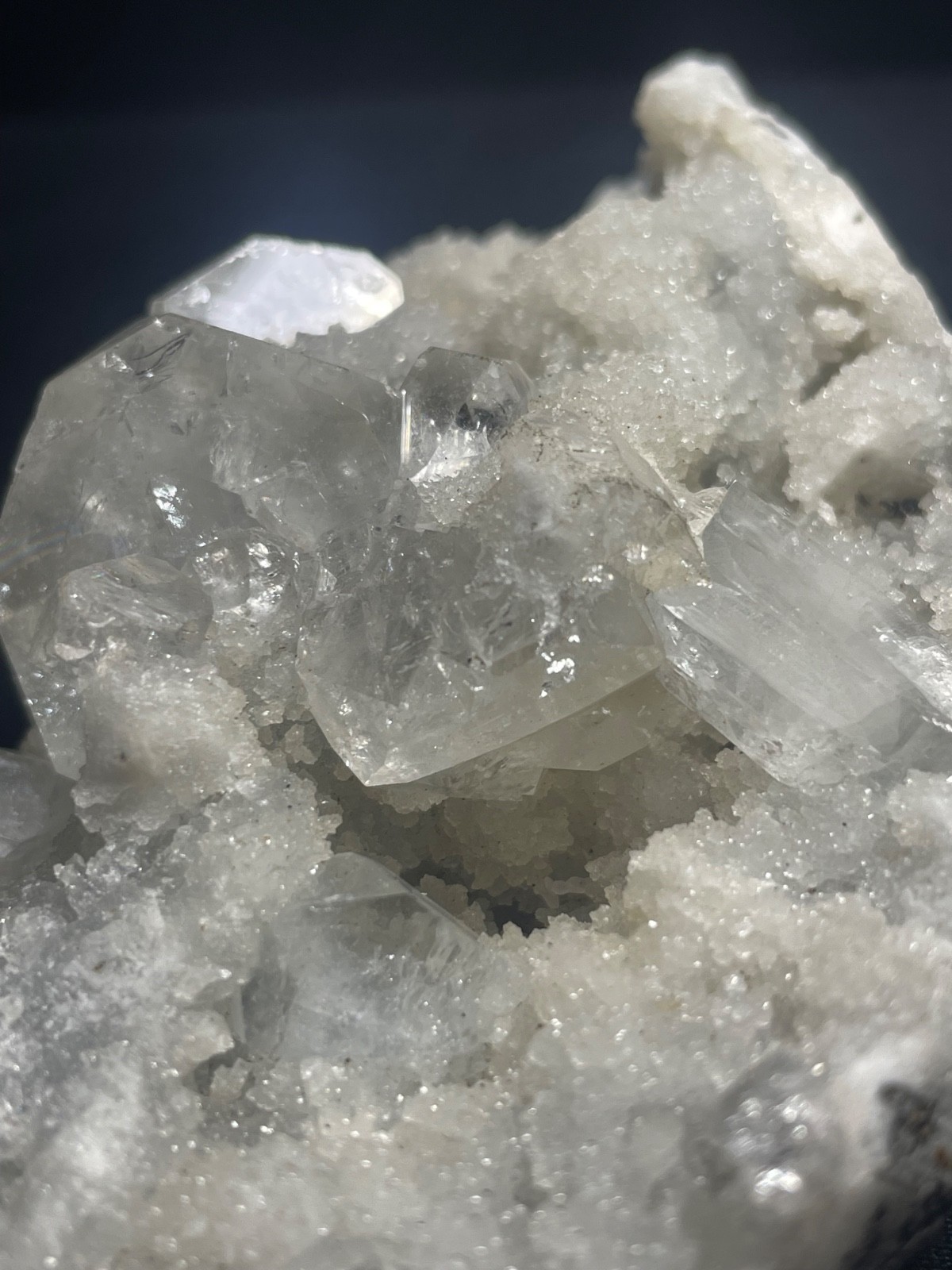 Natural cluster Apophyllite crystal in coral spiceman 221 gr 11x6x3. 5 cm