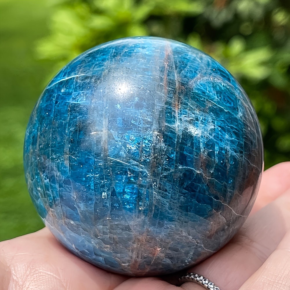 Random Flashy Blue Apatite Crystal Sphere Quartz Ball Healing Decor Gift Reiki