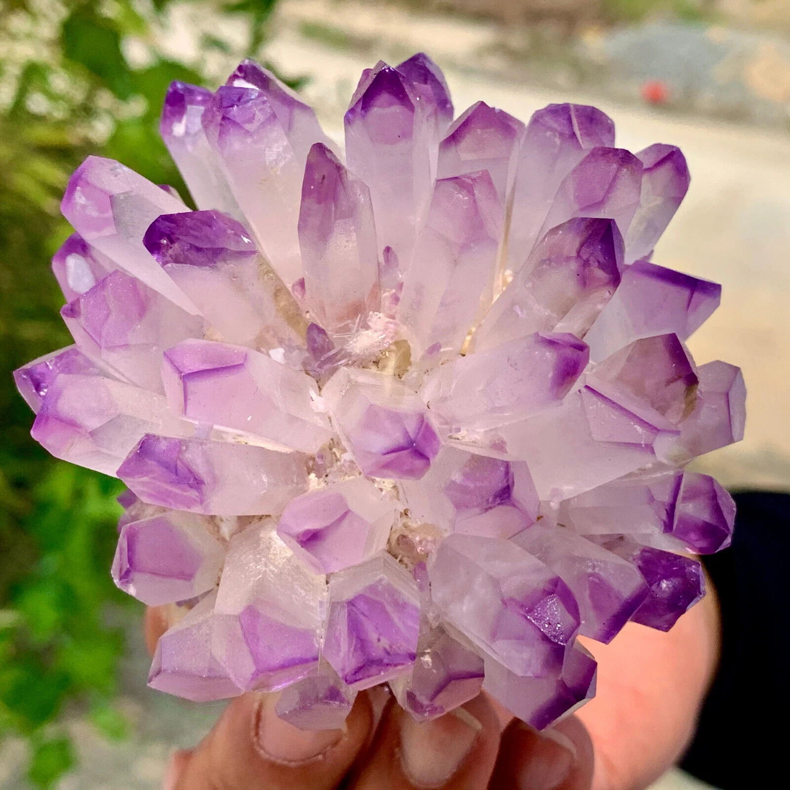 300g+ Rare Light Purple Amethyst Point Cluster Crystal Geode Specimens Ornament