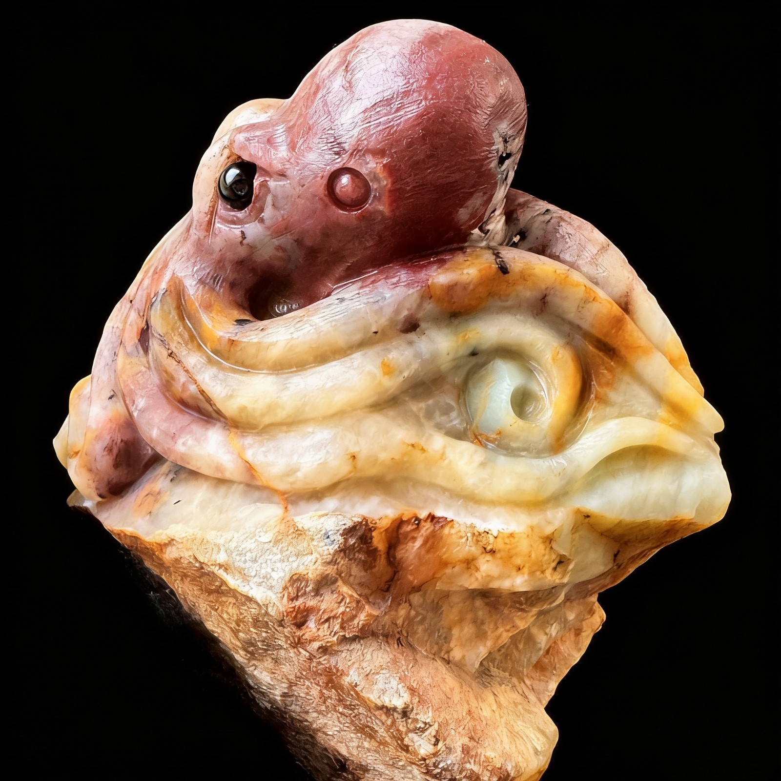 Hand-Carved Amazonite Octopus Sculpture, Natural Crystal Decor for Collectors