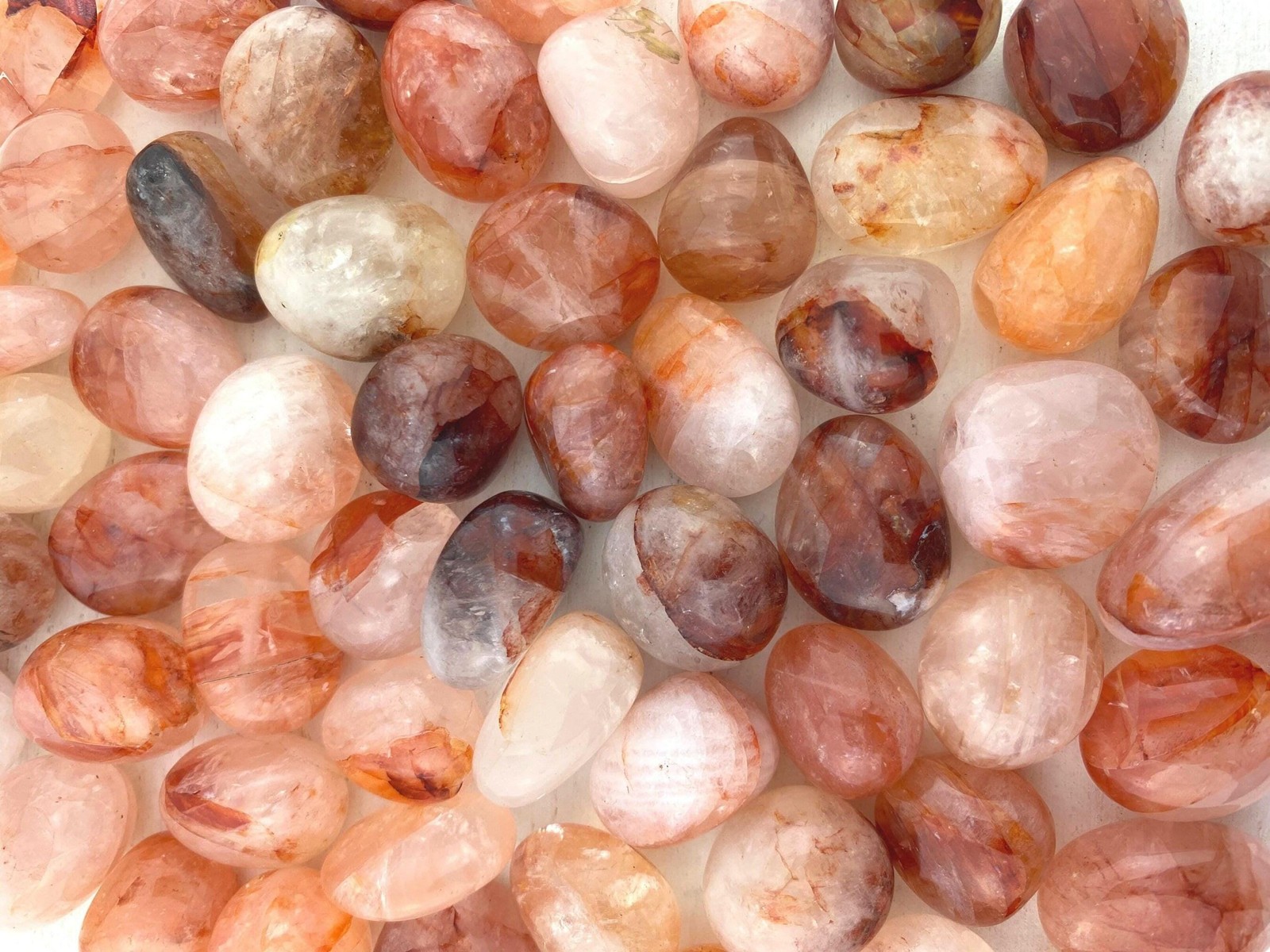 Fire quartz tumble stone – hematite quartz – high quality fire quartz tumbled