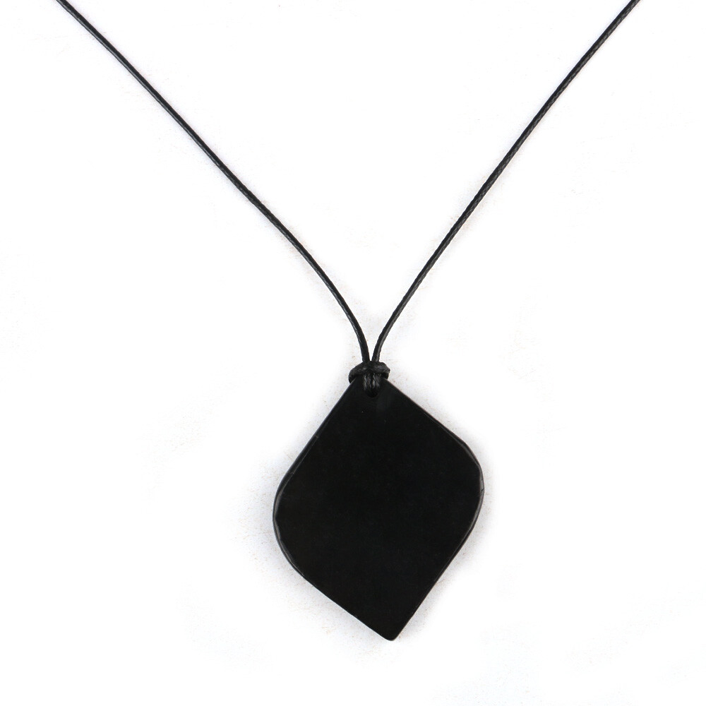 Shungite Leaf Natural Stone Pendant Necklace Healing Crystal EMF Karelia Russia