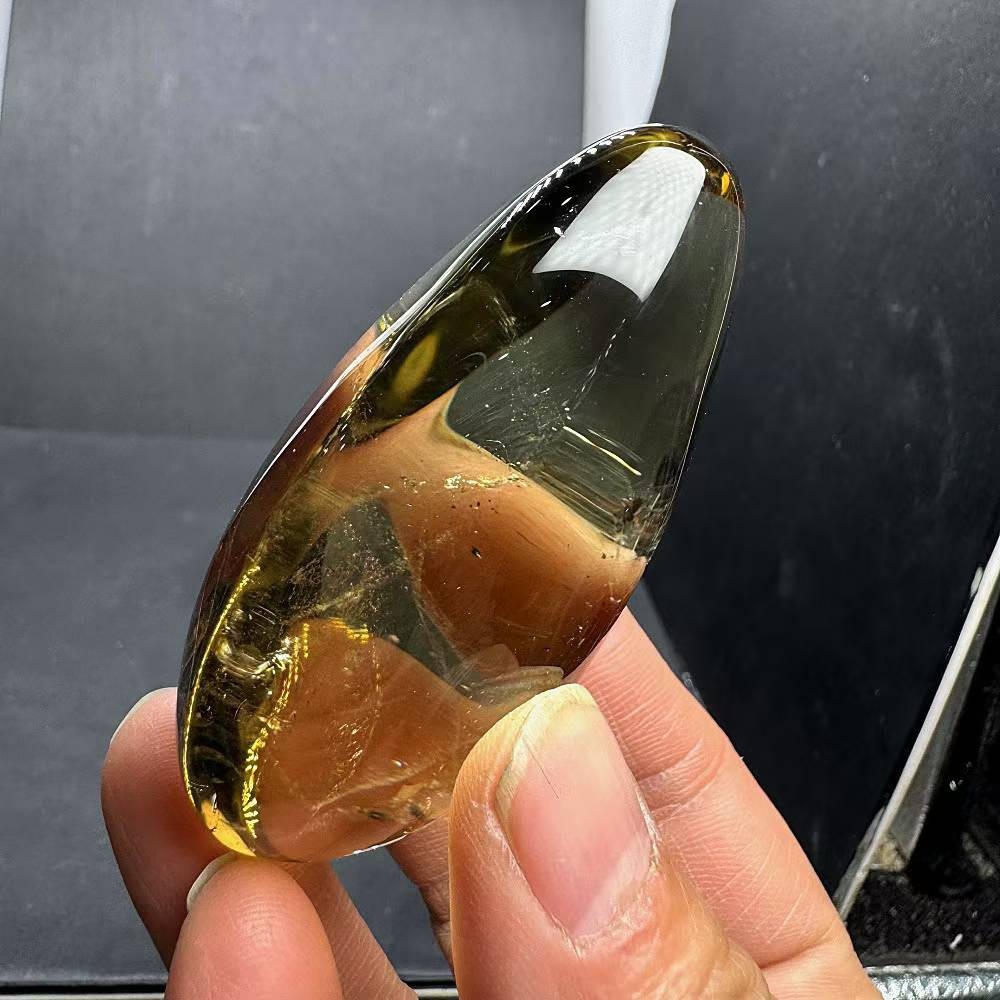 115g Natural Citrine Quartz Carved Palm Energy Crystal Reiki Healing
