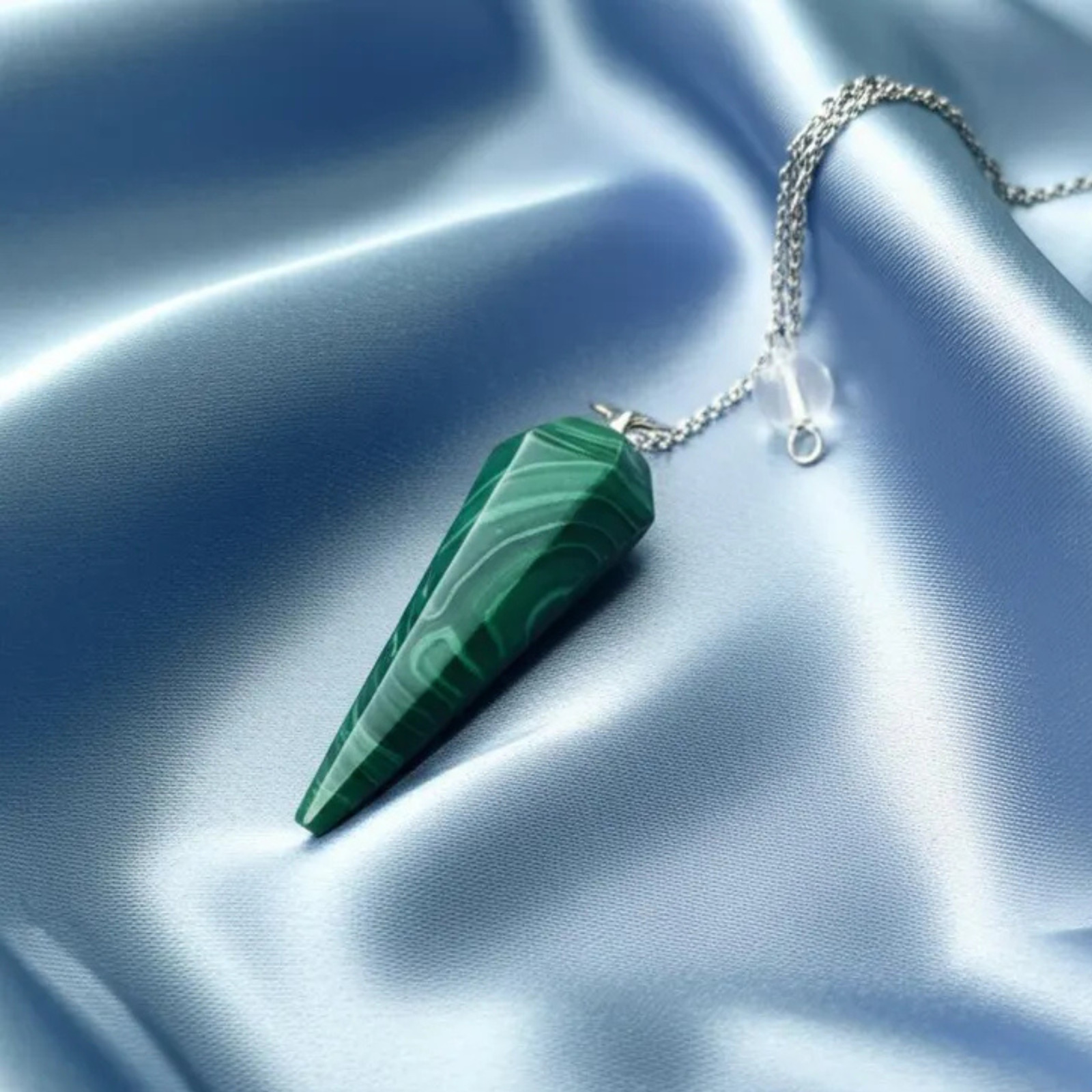 Green Malachite Pendulum Dowsing Tool for Spiritual Healing Chakra Balancing