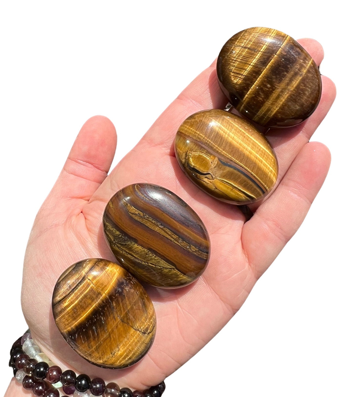 Tigers Eye Worry Stone – Natural Tigers Eye Palm Stone from South Africa