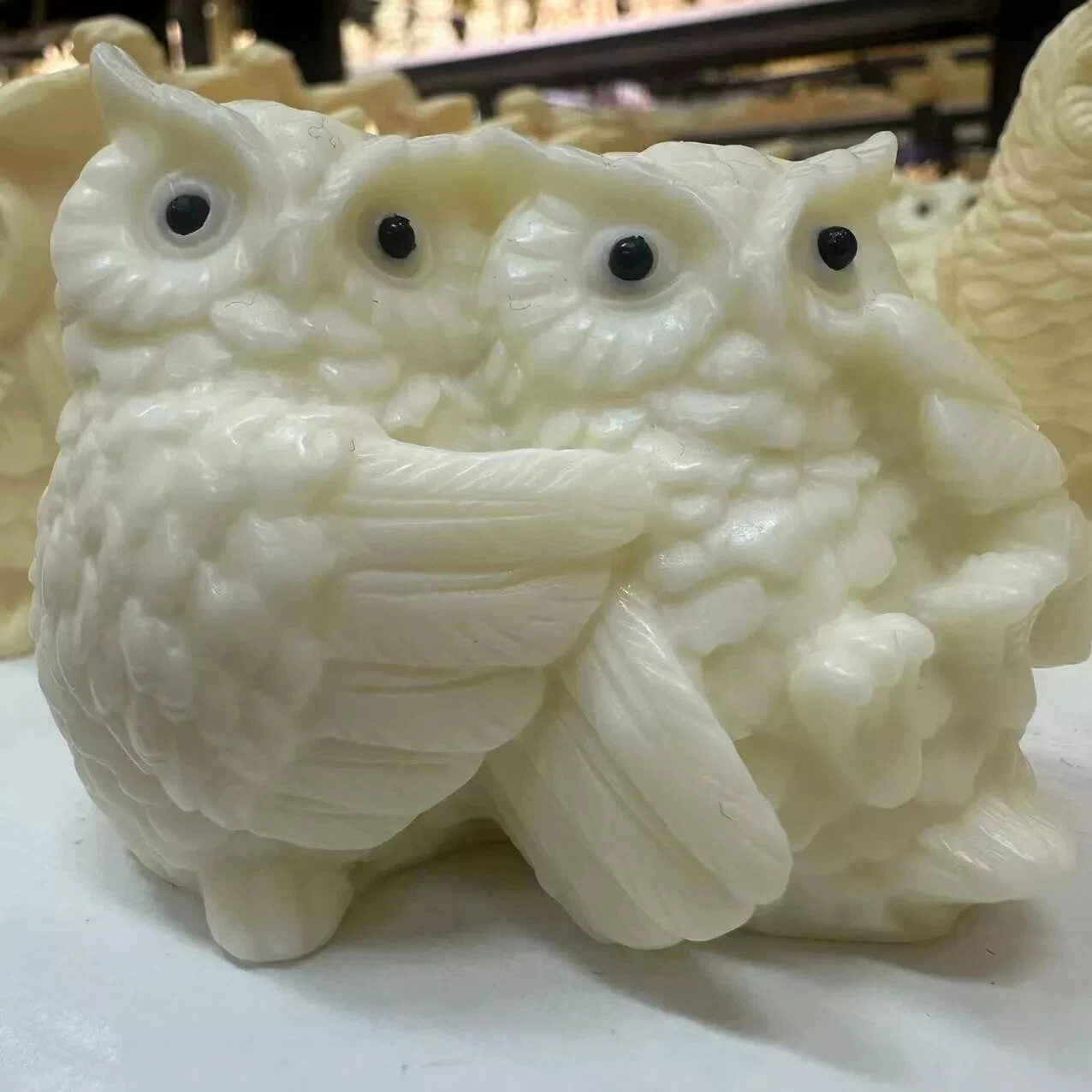 Natural Genuine Tagua Nut Carved owl Decor reiki healing gift decoration 1PC
