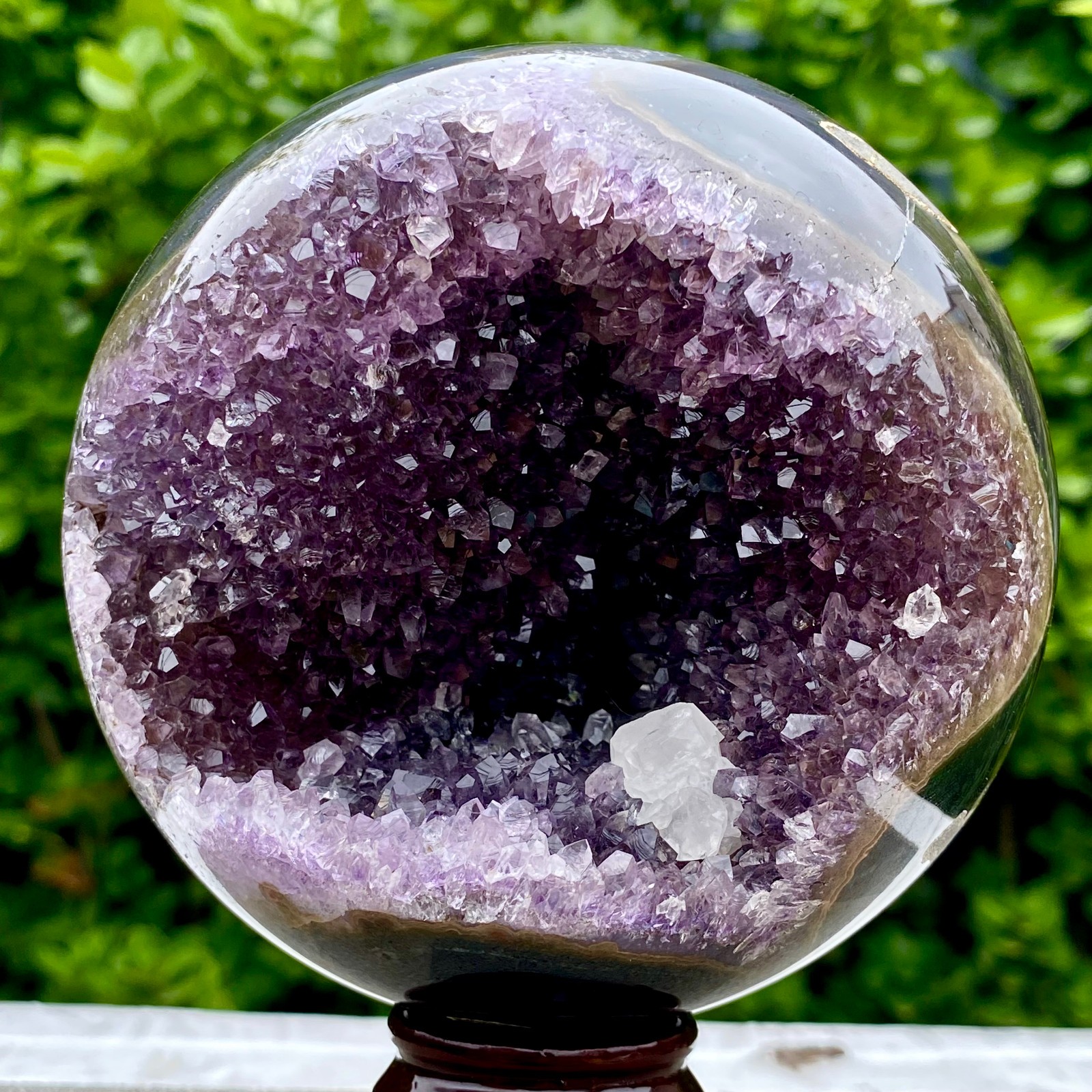 3.9LB Amethyst Agate Sphere Polished Healing Crystal Ball Home Feng Shui Ornam