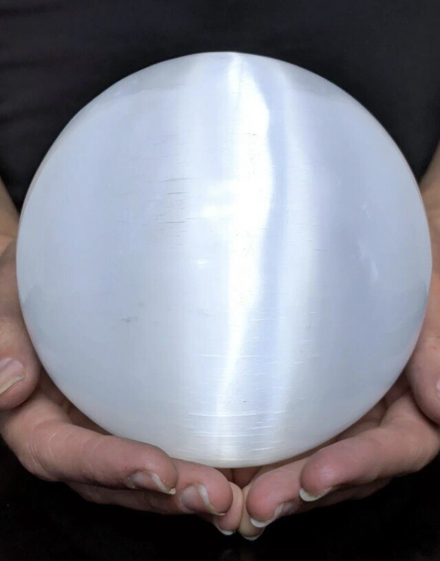 XL Selenite Sphere Crystal Ball 4.5 ” – 5“ Gemstone Sphere Specimen Reiki Energy