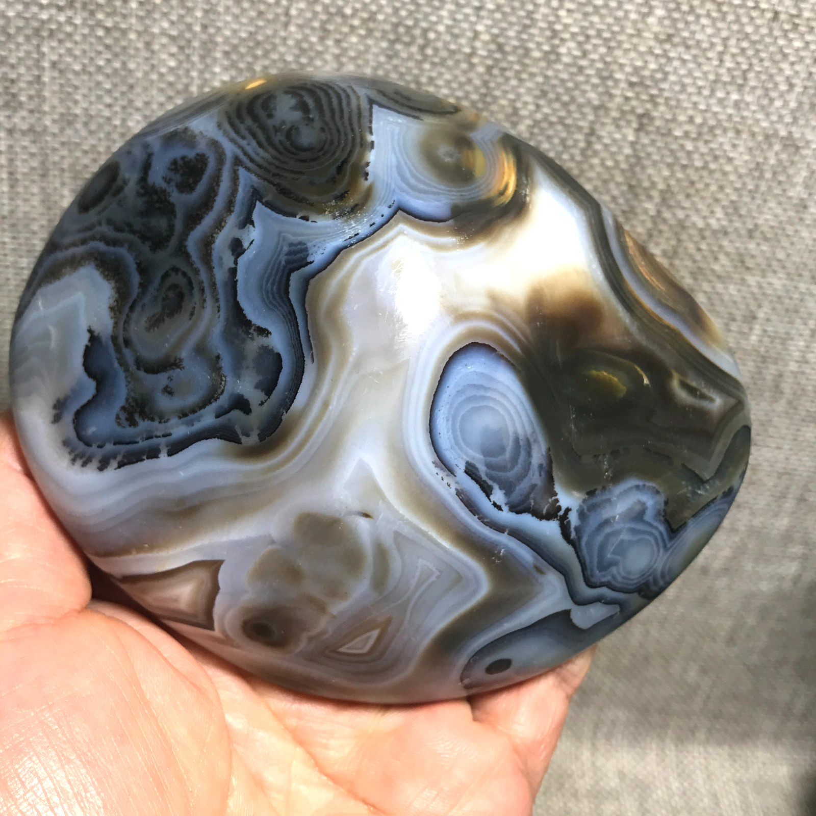 376g Natural Aquatic Plants Agate Ink landscape painting ornament Madagascar 23