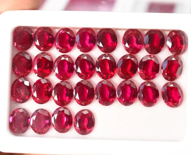 “Certified” Natural Mozambique Red Ruby 100 Ct+ Oval Cut Stunning Gemstone Lot