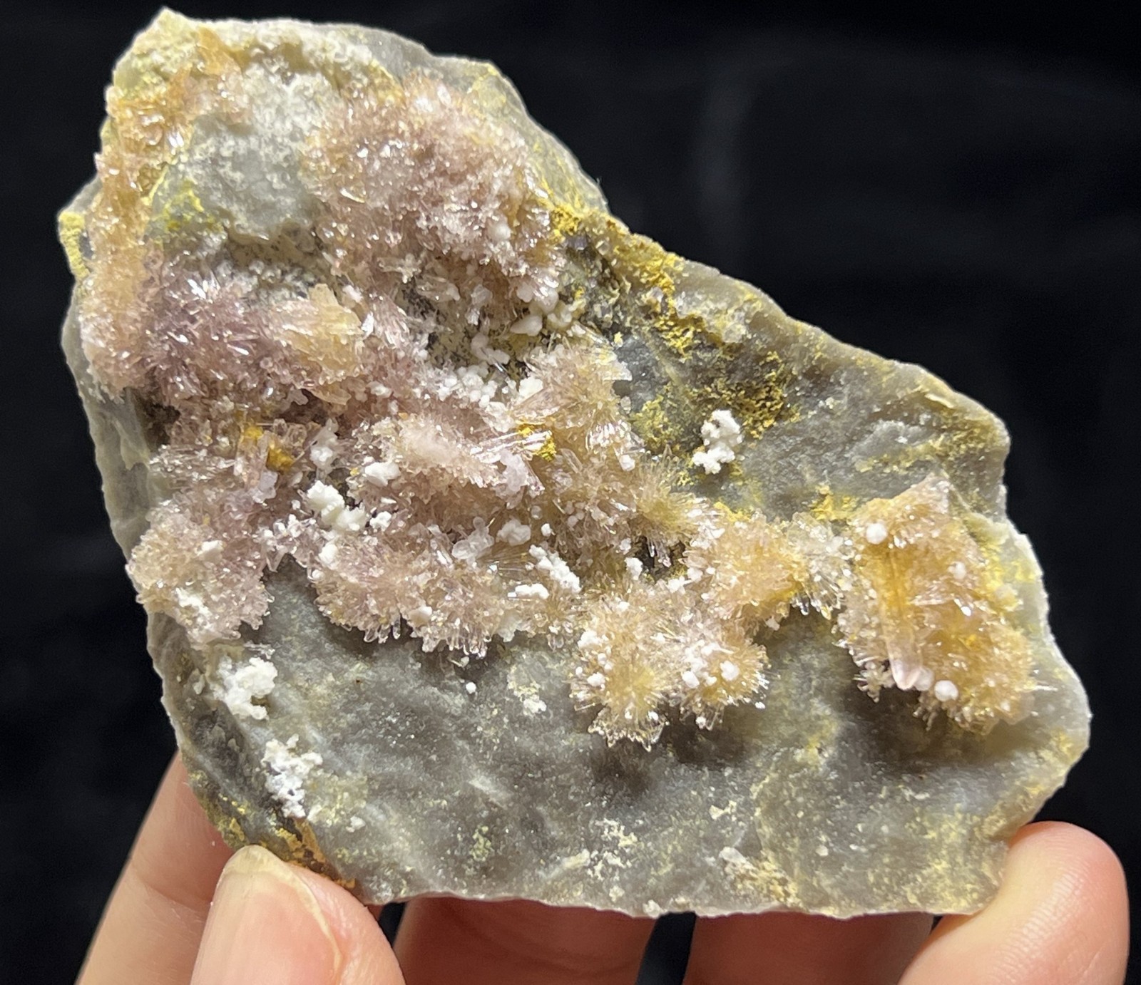 68mm Light Purple Creedite cluster on matrix, NEW FIND Natural Mineral Specimen
