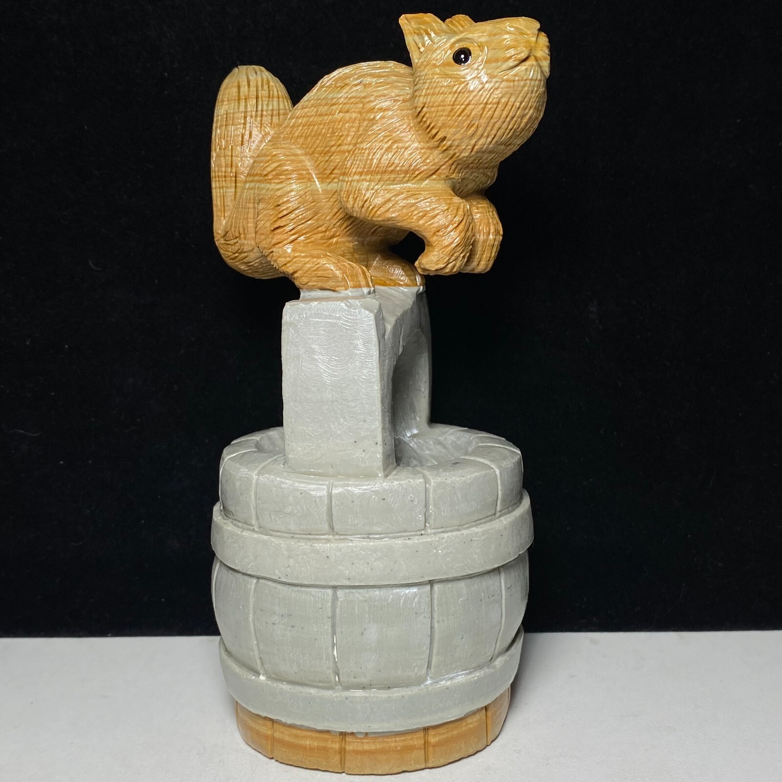 Natural Crystal Quartz Mineral Specimen Songhua Stone Handcarved Squirrel Gift