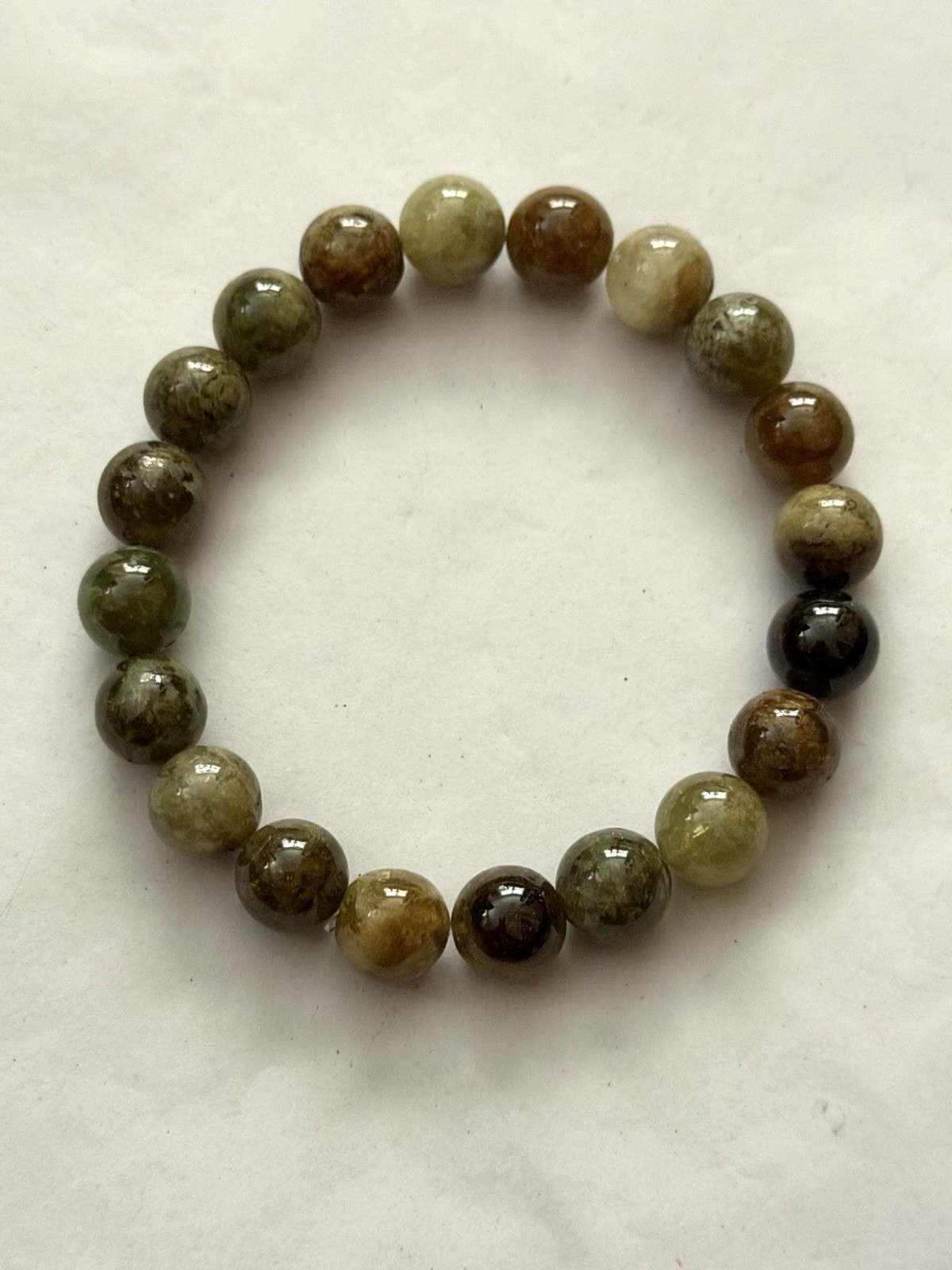 Vesuvianite Idocrase Genuine Bracelet ~ 7 Inches ~ 10mm Round Beads