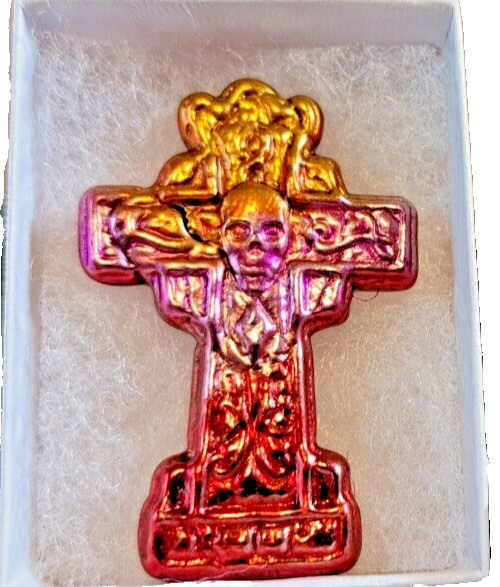 Red/Gold/Purple Bismuth Ore Celtic Cross Crystal Mineral Specimen Healing 1PC