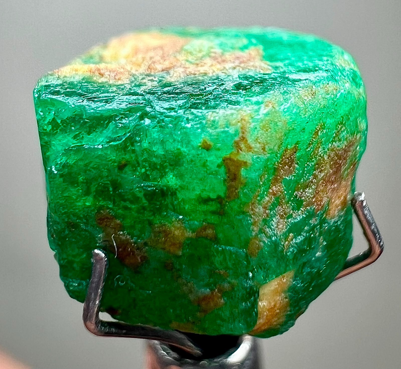 8 CT, Full Terminated Natural Top Green Emerald Huge Crystal From Swat Pakistan