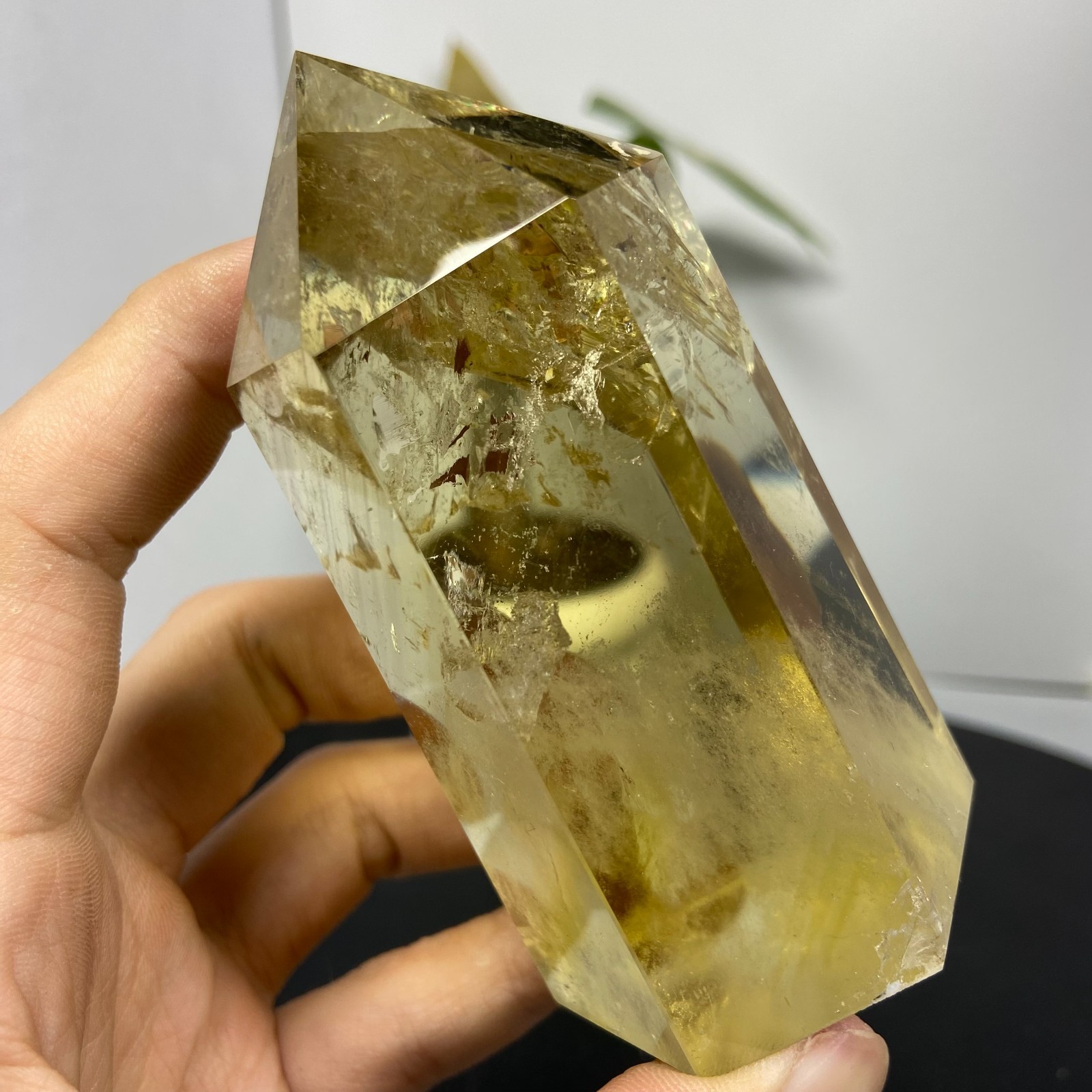 290g Natural smoky Citrine Obelisk Quartz Crystals specimen tower Healing Gems