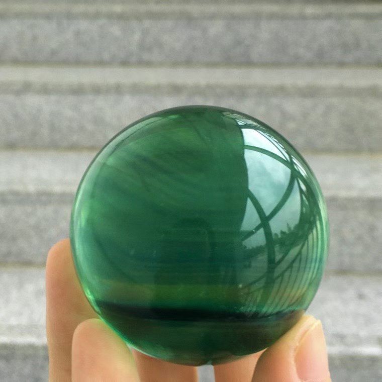 5cm Natural green fluorite Quartz Sphere Crystal Energy Ball Reiki Healing