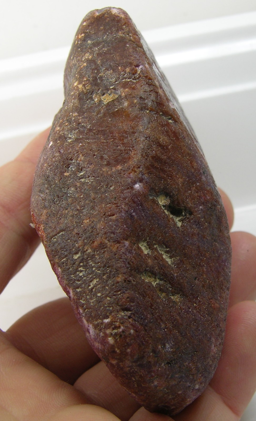 284g India 100% Natural Sapphire Ruby Dogtooth Crystal Specimen 86mm 10 oz