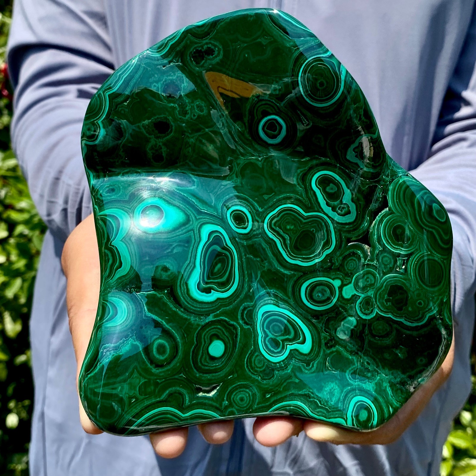 1.9LB Natural glossy Malachite transparent cluster rough mineral sample