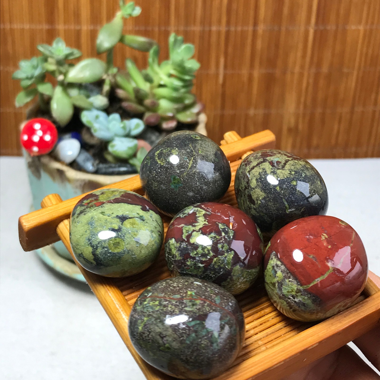 6pcs Natural Dragon blood Crystal gemstone Polish Mineral Specimen Tumbled A5579