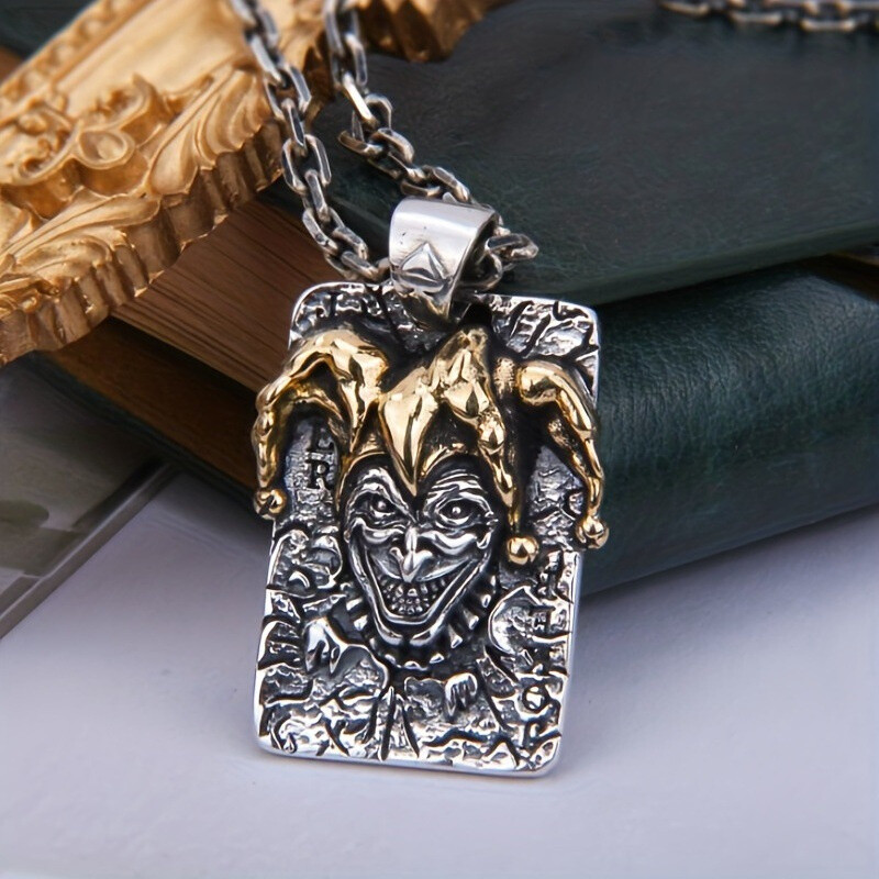 Fashion Personality Retro Pendant Clown Quadrate Men women Necklace 1PC