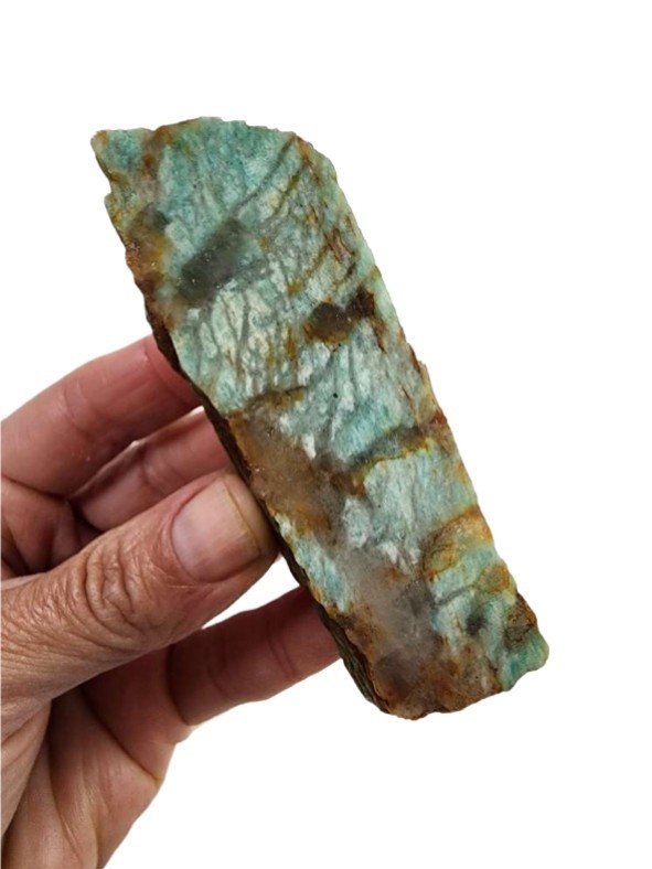 Amazonite Crystal Faced Rough 118.4 grams. Brazil