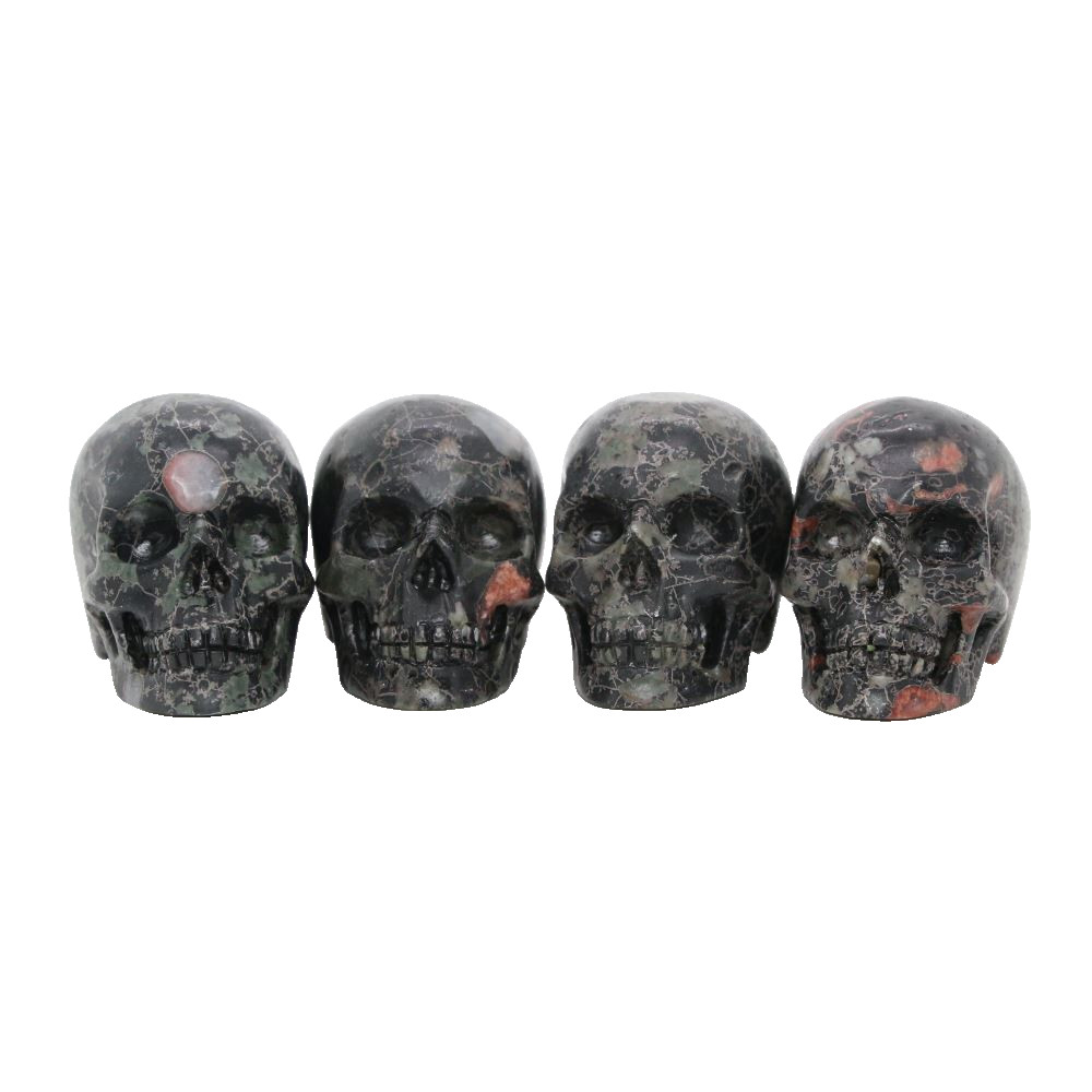 2″ PLUM FLOWER STONE Carved Crystal Skull Realistic Healing Randomly Send 1pc