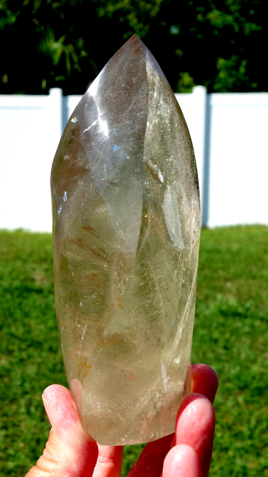 Large CITRINE Quartz Crystal Point Polished Free Form Flame Twist For Sale