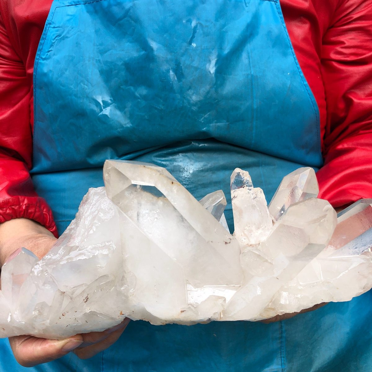 4.11LB Natural clear crystal quartz cluster freeform mineral energy healing