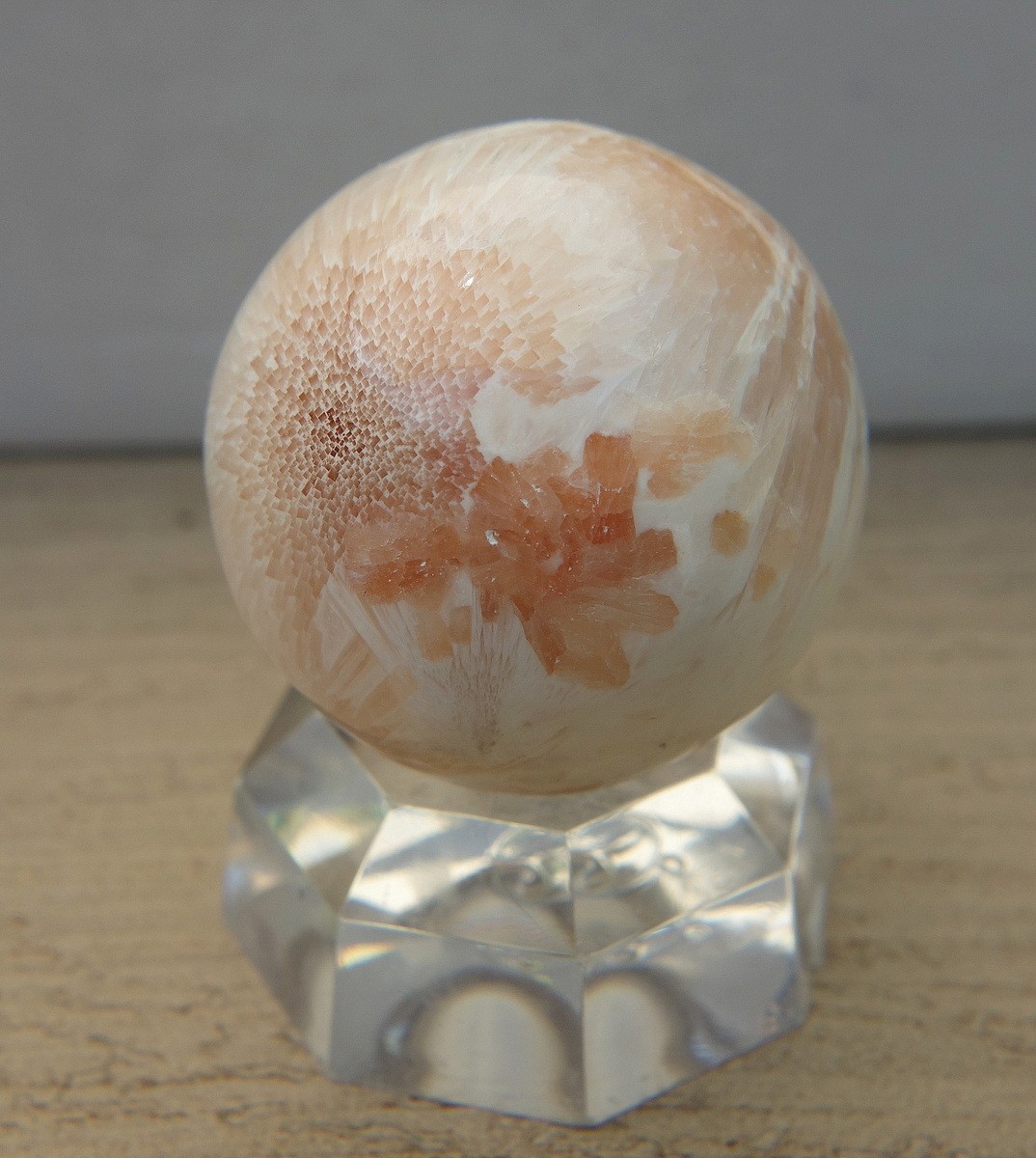 Pink Scolecite Sphere Crystal Ball Peace Harmony Sensitivity