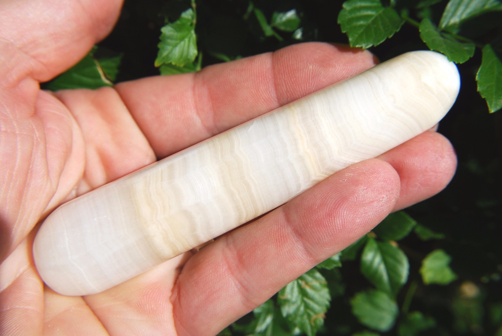 CHARGED Honey Calcite 4.0″ Wand Reflexology Massage Crystal Energy Healing 102g