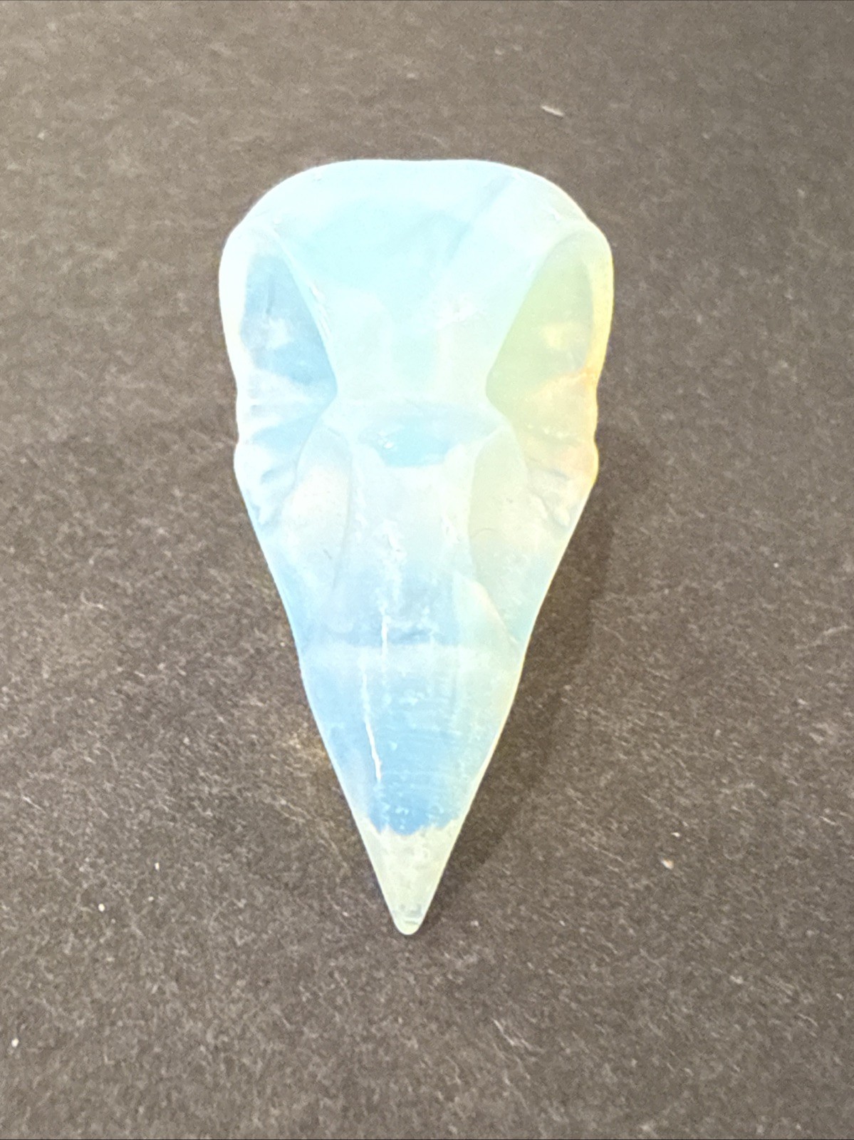 Opalite Crystal Skull & Raven Skull Set – Carved Iridescent Gemstone Lot of 2