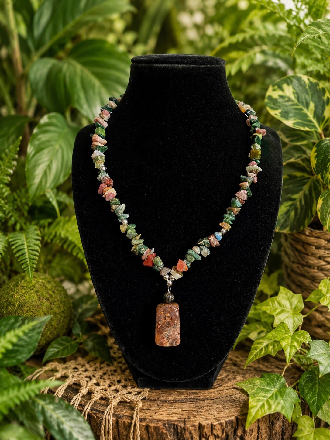 Jasper Necklace 17’ Multicolored